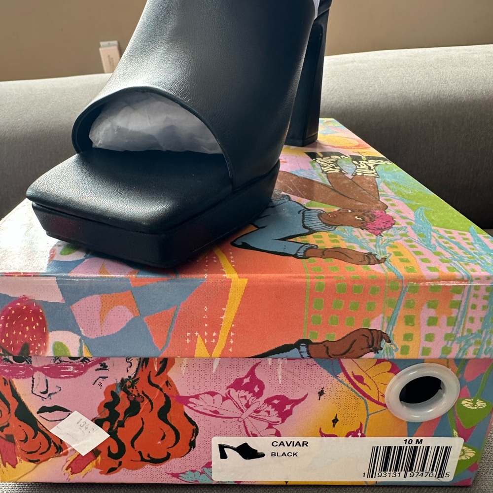Jeffrey Campbell Black Peep-Toe Heels